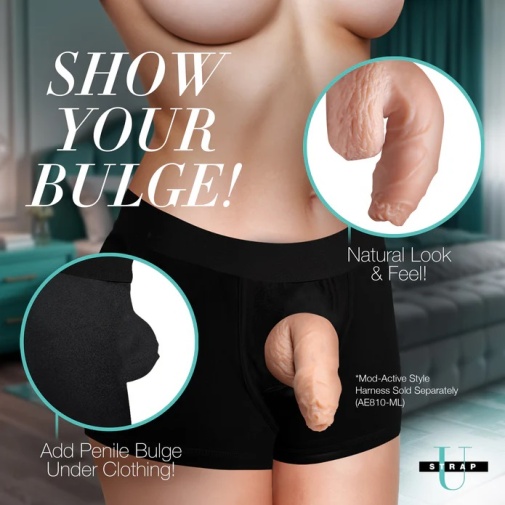 Strap U - Uncut Packer 5.1" 软身仿真假阳具 - 米色 照片