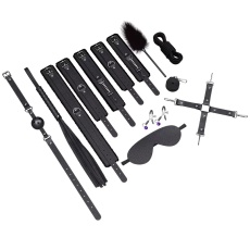 MT - Bondage Gear Set 11pcs w Fluff - Black photo
