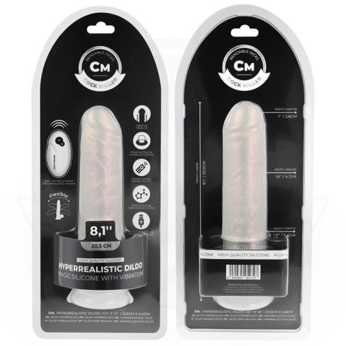 Cock Miller - 20.5cm 可遙控 發光震動假陽具 - 珍珠色 照片