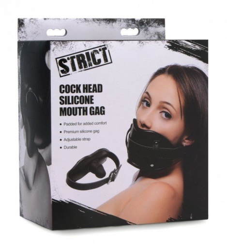 Strict - Cock Head Silicone Mouth Gag - Black photo