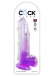 King Cock - 9" Clear Cock w Balls - Purple photo-3