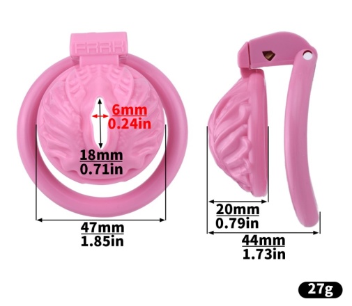 FAAK - Resin Pussy Chastity Cage - Pink photo