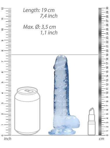 RealRock - 7" Realistic Dildo w Balls - Blue photo