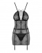 Obsessive - Basitta Chemise & Thong - Black - S/M photo-7