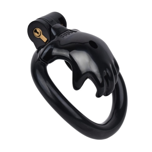 FAAK - Hand Shaped Resin Chastity Cage - Black photo