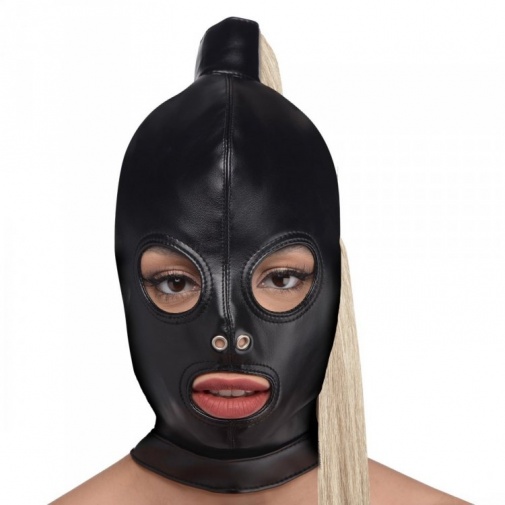 Strict - Ponytail Bondage Hood - Blonde photo
