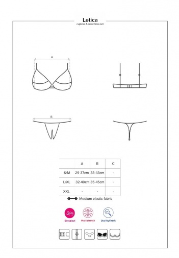 Obsessive - Letica 無杯2件套裝 - 黑色 - L/XL 照片