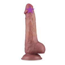 Lovetoy - 8.5'' 雙層柔軟震動假陽具 - 肉色 照片