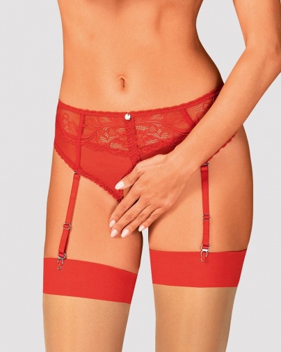 Obsessive - Dagmarie Garter Panties - Red - M/L photo