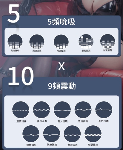 Erocome - 室女座 吸啜震动自慰器 - 黑色 照片
