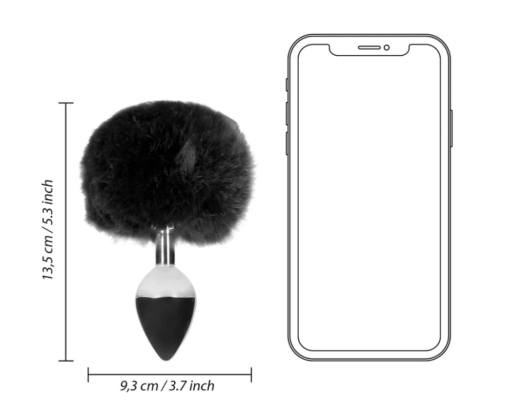 Hopping into a world of fluffy wonder, the Fox Tail Metal Bu... Ouch - Bunny Tail Plug - Black photo-9
