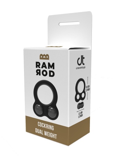 Dreamtoys - Ramrod 双重可拆卸钢球负重阴茎环 - 黑色 照片