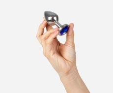 Secret Play - Metal Anal Plug M - Blue photo