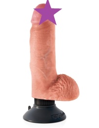 King Cock - Vibrating Cock 7" with Balls - Flesh photo