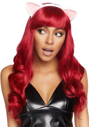 Leg Avenue - Latex Kitty Ear Headband - White photo