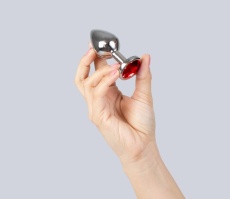Secret Play - Metal Anal Plug M - Red photo