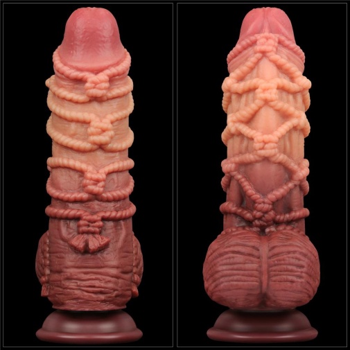 Lovetoy - 9.5" 綁繩索紋雙層仿真陽具 照片
