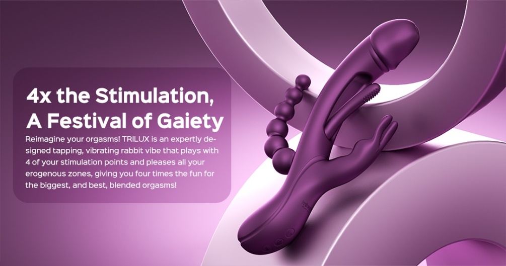 Looking for a vibe to sweep you off your feet? This app-cont... Honey Play Box - Trilux App Rabbit Vibrator w Beads - Purple photo-7