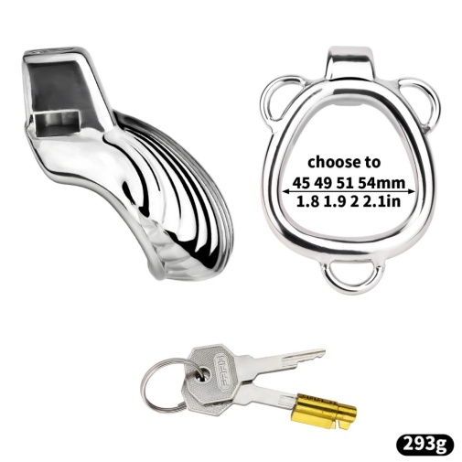 FAAK - Shell Chastity Cage 45mm - Silver photo