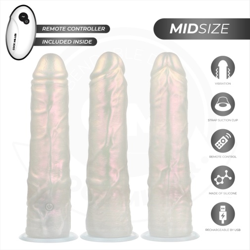 Cock Miller - 20.5cm 可遙控 發光震動假陽具 - 珍珠色 照片