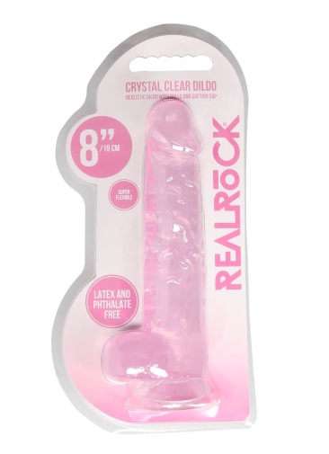 RealRock - 8" Realistic Dildo w Balls - Pink photo