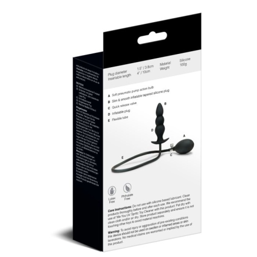 Me You Us - Inflatable Anal Beaded Plug - Black photo