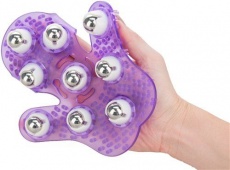 Simple & True - Roller Ball Massage Glove - Purple photo