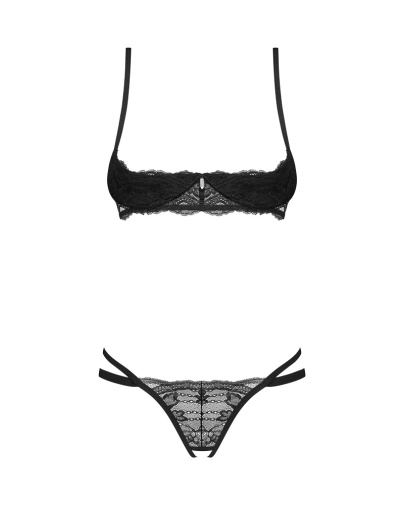 Obsessive - Nutris Crotchless Set - Black - M/L photo