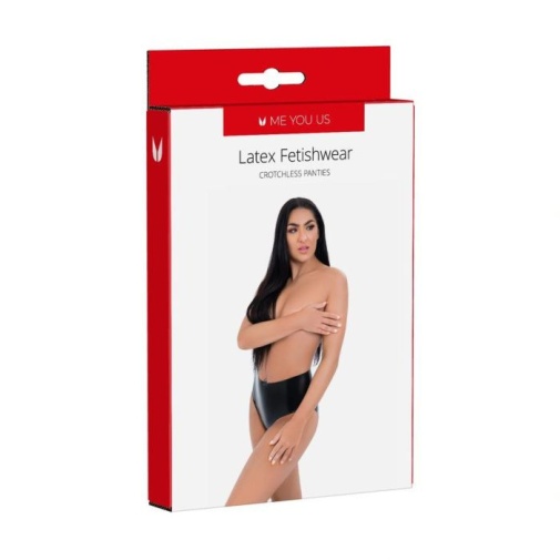 Me You Us - 乳膠開襠三角內褲 - 黑色 - 細碼 照片