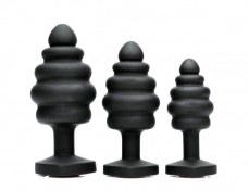 Mistress - Heart Gem Silicone Anal Plug Set - Black photo