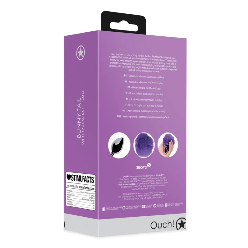 Ouch - 兔子尾巴金屬製後庭塞 - 紫色 照片
