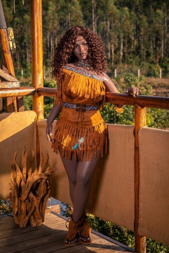 Takiyah Ebony Curvy Realistic Sex Doll, Black Skin, Soft Silicone 156 cm (5'1 ft) photo