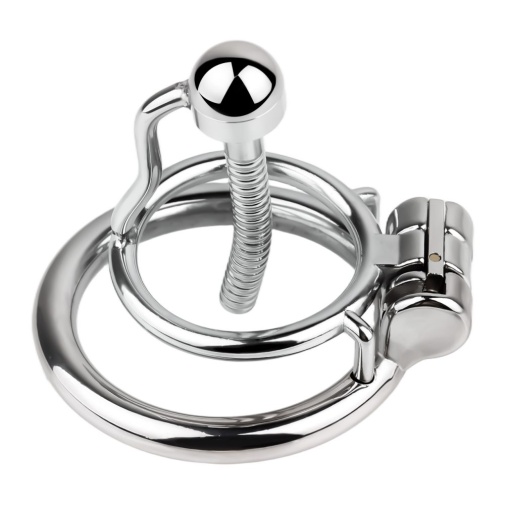 FAAK - Chastity Cage w Urethral Plug - Silver photo