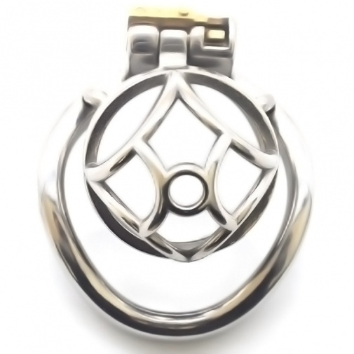 FAAK - Chastity Cage 07 w Curved Ring 45mm - Silver photo