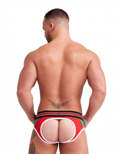 Mister B - Urban Lisbon Jock Brief  露股内褲 - 紅色/綠色 - 中碼 照片