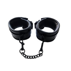 Rouge - Leather Padded Wrist Cuffs - Total Black photo