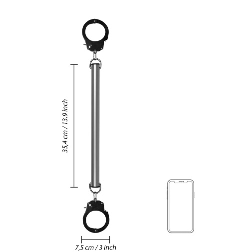 Ouch - Spreader Bar w Cuffs - Silver photo