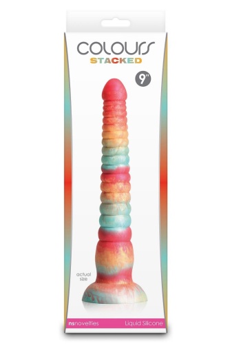 NS Novelties - 9" Colours Stacked Dildo - Red/Gold photo