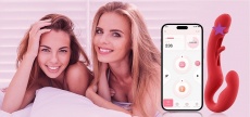 Honey Play Box - Harmony Duo App 智能遙控挑逗式免穿戴震動陽具 - 藍色 照片