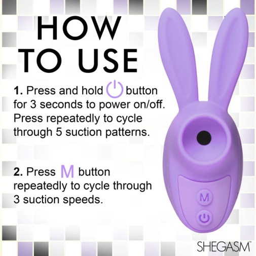 Inmi - Shegasm Sucky Bunny Clit Stimulator - Purple photo