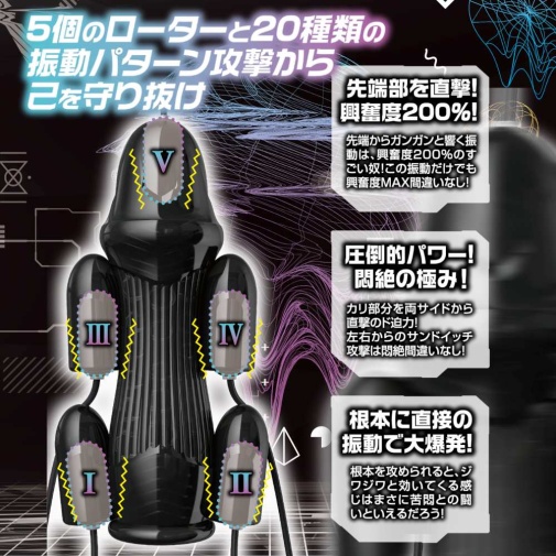 Love Factor - Vibration Bluster V 訓練延遲持久震動飛機杯 - 黑色 照片