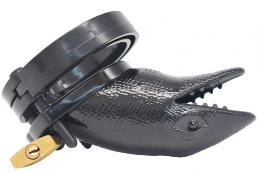 FAAK - Short Crocodile Chastity Cage - Black photo