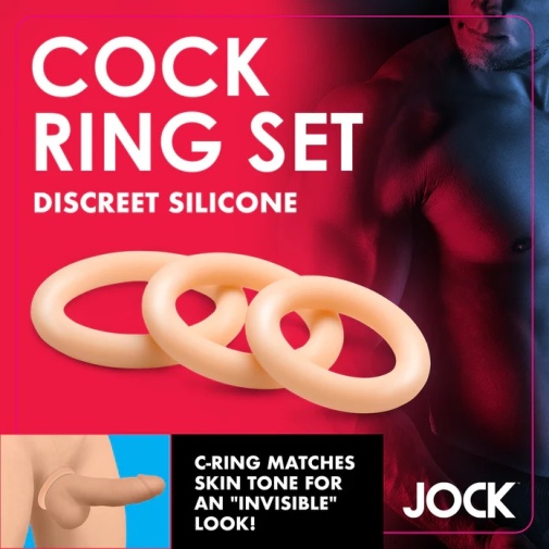 Jock - 陰莖環套裝 - 白皮膚色 照片