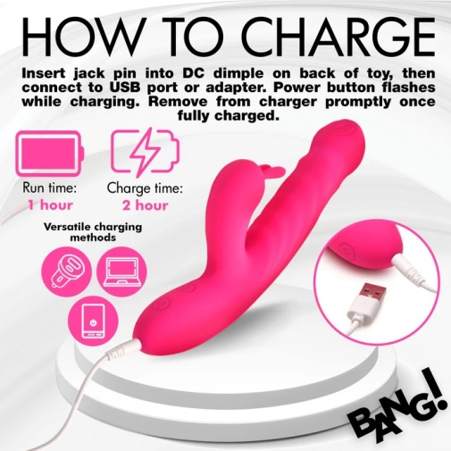 Bang! - Thrusting Licking Vibro Rabbit - Pink photo