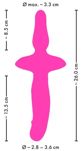 Couple Choise - 2in1 Vibrator w Butt Plug - Pink photo