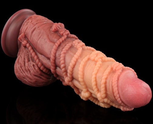 Lovetoy - 9.5" 綁繩索紋雙層仿真陽具 照片