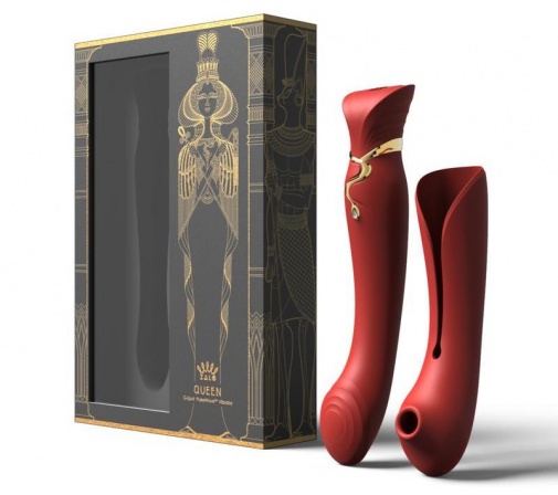 Zalo - Queen Set 可加熱 & APP控制G點按摩/吸吮按摩棒 - 酒紅色 照片