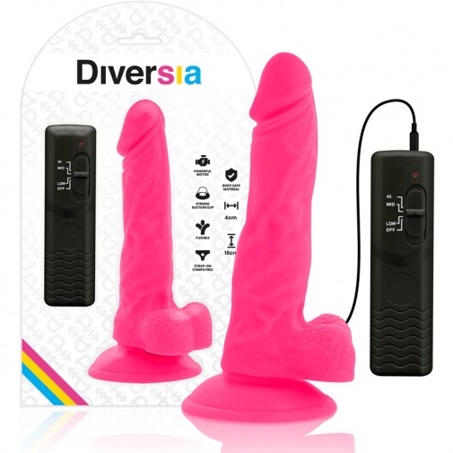 Diversia - Flexible Vibro Dildo 18cm - Pink photo