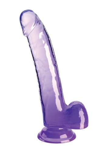King Cock - 9" Clear Cock w Balls - Purple photo