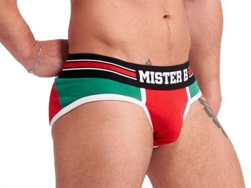 Mister B - Urban Lisbon Jock Brief  露股内褲 - 紅色/綠色 - 中碼 照片